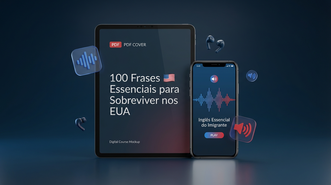 Mockup do Curso Inglês Essencial do Imigrante